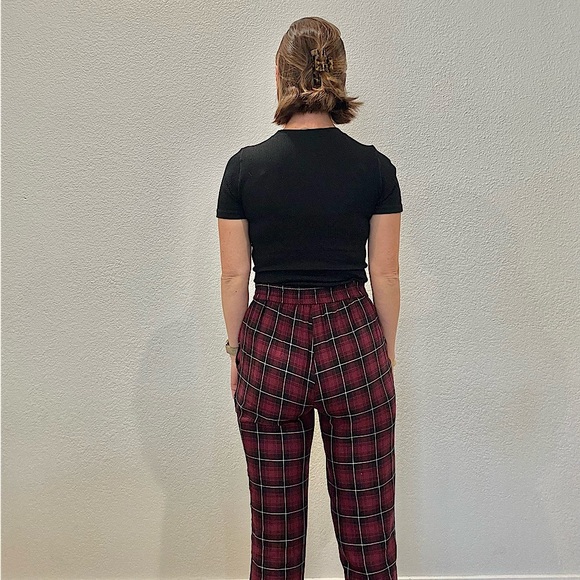 BCBGENERATION women’s ankle cropped high waisted flannel pant size XXXS - Picture 2 of 2